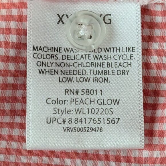 WHITE STAG Pink/White Gingham Check Long Roll-Tab Sleeve Button Shirt; Size XXL - Picture 5 of 5